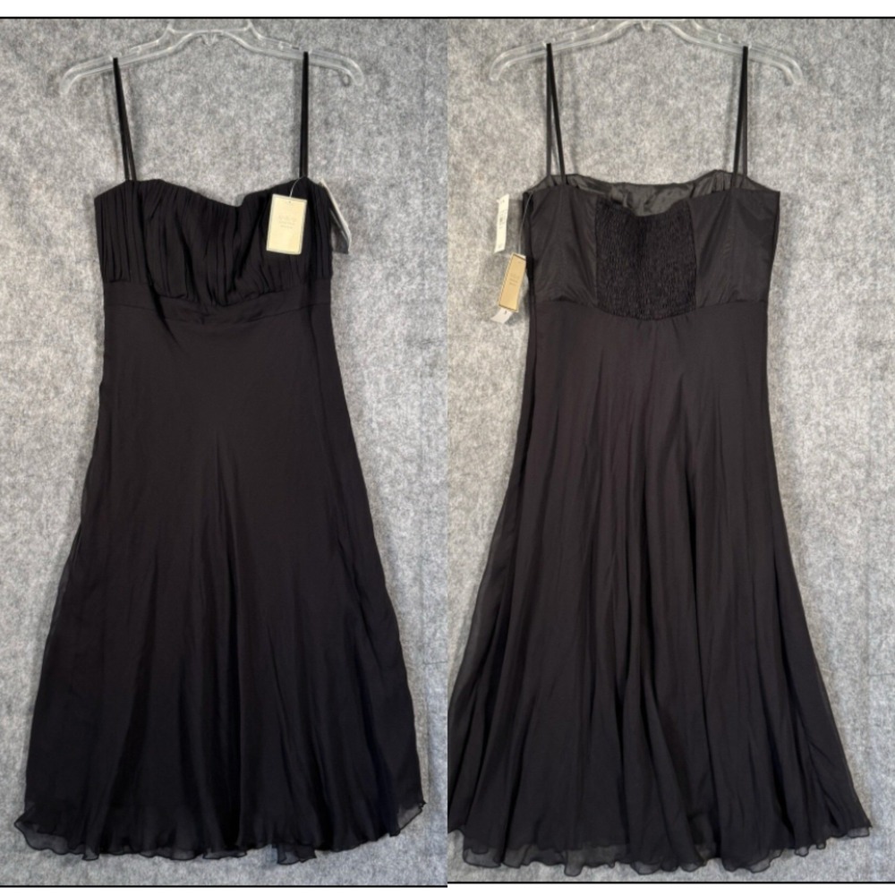 Vintage Jonathan Martin Silk Babydoll Slip Dress Size 10 Black Washable Cocktail